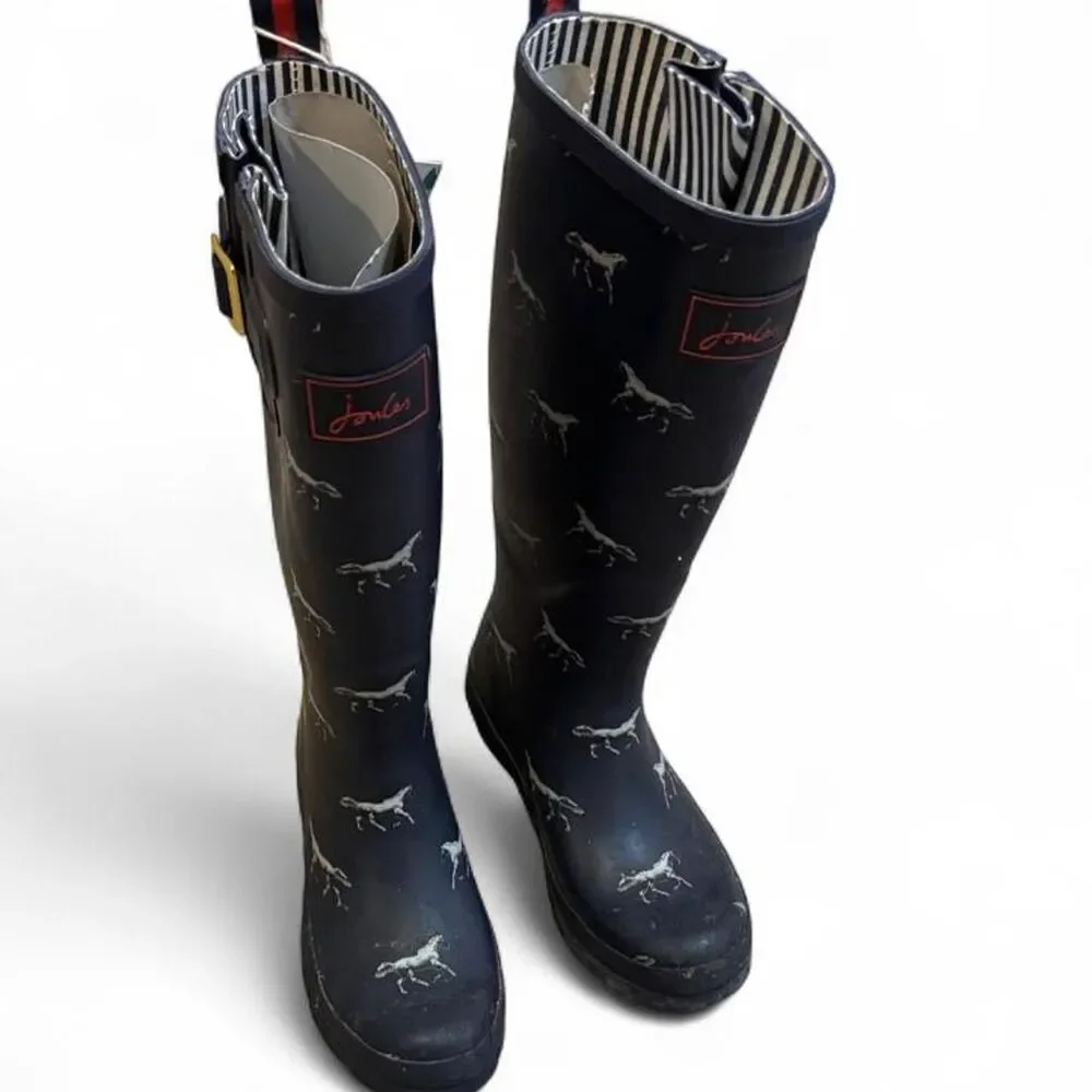 Joules Women's Black and Grey Boots